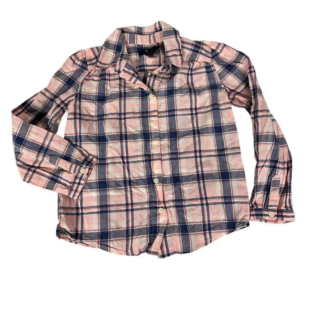 Gap Pink Plaid Button Down Shirt size Small